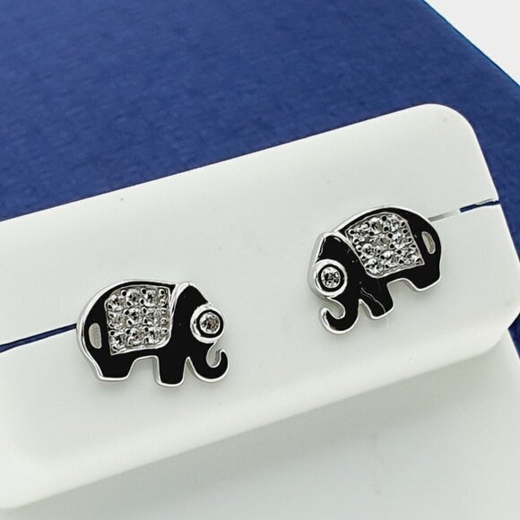 "#925 Sterling Silver CZ Stud Earrings for Women/Girl, US925P1019 - Picture 9 of 11